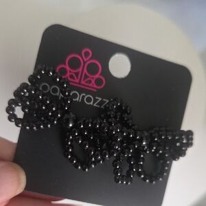 Paparazzi Opera Fanatic Black Post Earrings NWT